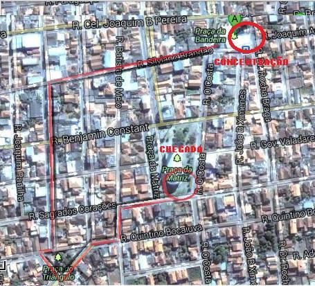 mapa_percurso-manifestação Eloienses aderem manifestação nacional e vão as ruas