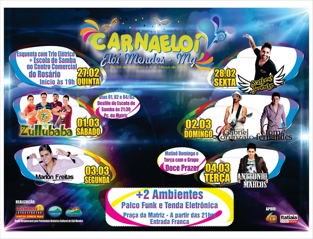 Programação do Carnaval 