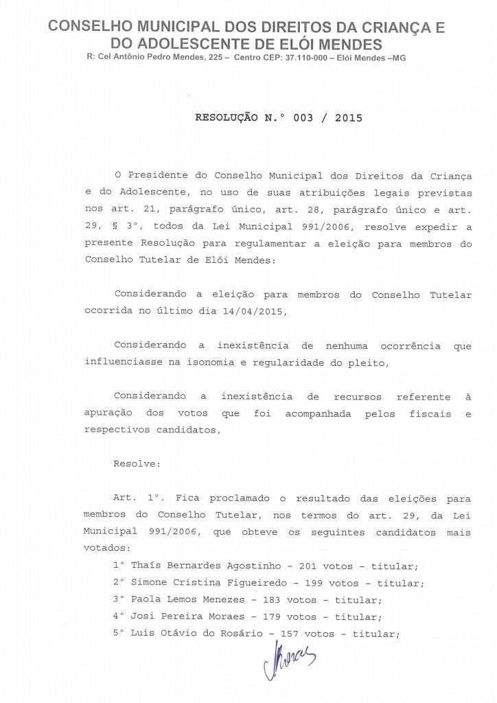 resolucção 03