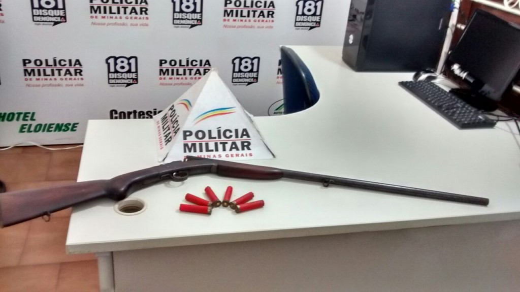 Arma apreendida na  Comunidade da Barra
